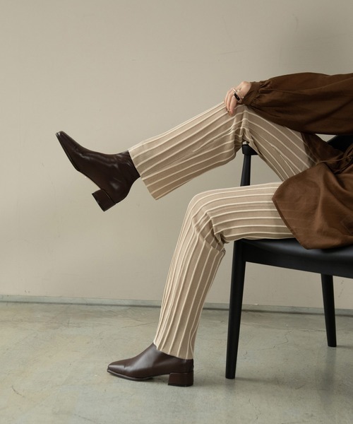 Amiur（エミレ）の「stripe rib knit pants（その他パンツ・レディース・ブラウン/アイボリー・M/S）」の5枚目の写真