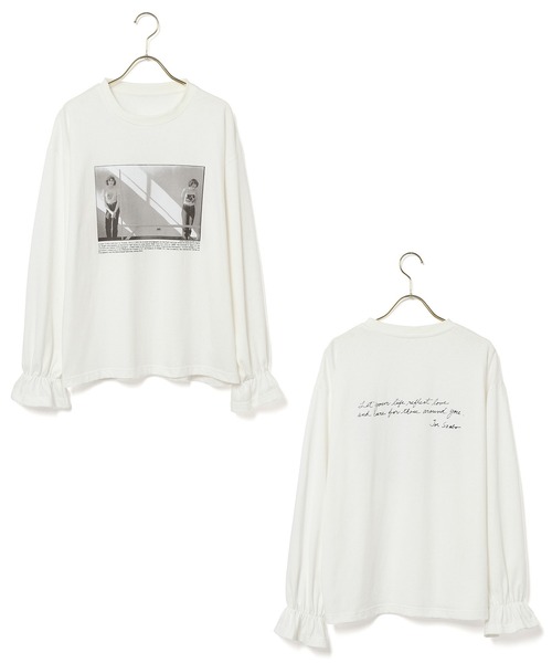 MADEMOISELLE ROPE'（マドモアゼル ロペ）の「【JOSEPH SZABO×VTA】フォトプリントボリュームスリーブスリーブTシャツ（Tシャツ/カットソー・レディース・ホワイト/ブラック/ホワイト系その他・FREE）」の11枚目の写真