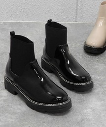 minia | エナメル×ゴアのコンビブーツ/ミニブーツ(ブーツ)