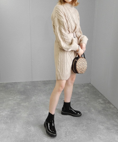 minia（ミニア）の「エナメル×ゴアのコンビブーツ/ミニブーツ（ブーツ・レディース・ブラック/アイボリー・S/M/L）」の15枚目の写真