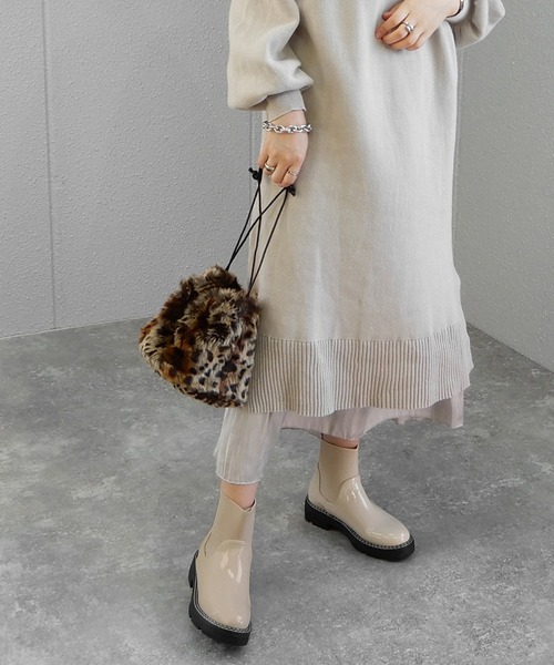 minia（ミニア）の「エナメル×ゴアのコンビブーツ/ミニブーツ（ブーツ・レディース・ブラック/アイボリー・S/M/L）」の18枚目の写真