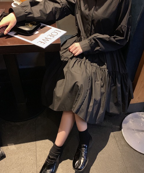 meJane(ミージェーン)の「ウエストマークAラインフレアシャツワンピース【ZOZOTOWN限定】(シャツワンピース・レディース・ホワイト/ブラック・FREE)」の14枚目の写真