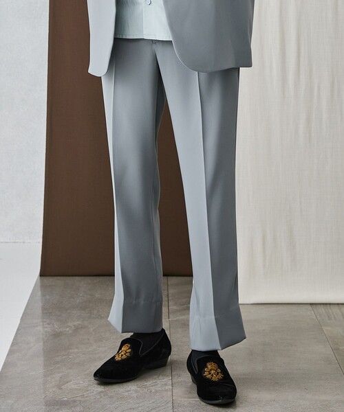 BESPOKE TOKYO(ビスポークトウキョウ)の「【BESPOKE TOKYO】DOUBLE SATIN STRAIGHT PANTS(その他パンツ・メンズ・ライトブルーグレー/ラベンダー・2/3/1)」の2枚目の写真