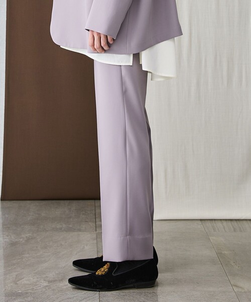 BESPOKE TOKYO(ビスポークトウキョウ)の「【BESPOKE TOKYO】DOUBLE SATIN STRAIGHT PANTS(その他パンツ・メンズ・ライトブルーグレー/ラベンダー・2/3/1)」の4枚目の写真