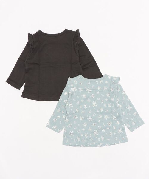 petit main（プティマイン）の「【プティプラ】GIRLSロンTセット（Tシャツ/カットソー・キッズ・アイボリー/ライトピンク/チャコール・80ｃｍ/90cm/110cm/100cm）」の4枚目の写真