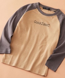 SHISKY（シスキー）の「SHISKY / シスキー 英字ロゴ プリント ラグラン ロングＴシャツ キッズ（Tシャツ/カットソー）」