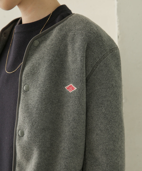 URBAN RESEARCH DOORS（アーバンリサーチドアーズ）の「DANTON　FLEECE COLLARLESS JACKET（ノーカラージャケット・レディース・ベージュ/グレー/ライトベージュ・36）」の4枚目の写真