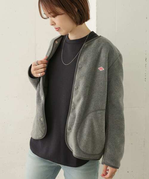 URBAN RESEARCH DOORS（アーバンリサーチドアーズ）の「DANTON　FLEECE COLLARLESS JACKET（ノーカラージャケット・レディース・ベージュ/グレー/ライトベージュ・36）」の19枚目の写真
