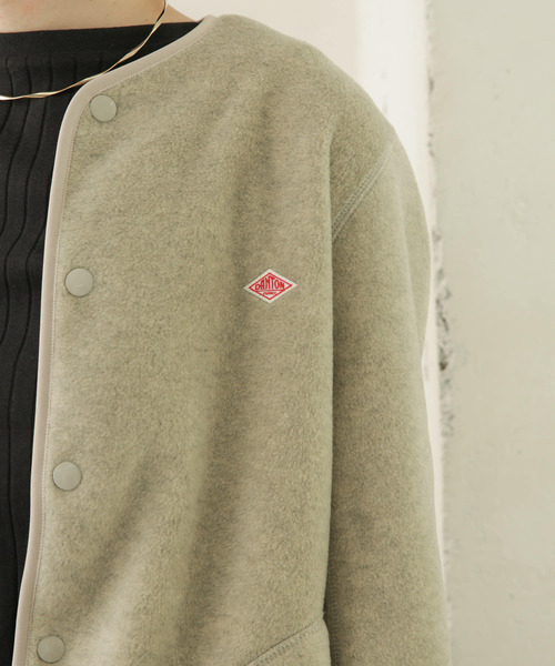 URBAN RESEARCH DOORS（アーバンリサーチドアーズ）の「DANTON　FLEECE COLLARLESS JACKET（ノーカラージャケット・レディース・ベージュ/グレー/ライトベージュ・36）」の11枚目の写真