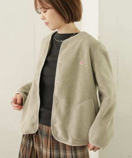 URBAN RESEARCH DOORS（アーバンリサーチドアーズ）の「DANTON　FLEECE COLLARLESS JACKET（ノーカラージャケット・レディース・ベージュ/グレー/ライトベージュ・36）」の7枚目の写真
