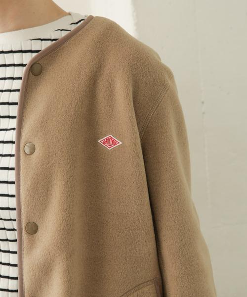 URBAN RESEARCH DOORS（アーバンリサーチドアーズ）の「DANTON　FLEECE COLLARLESS JACKET（ノーカラージャケット・レディース・ベージュ/グレー/ライトベージュ・36）」の17枚目の写真