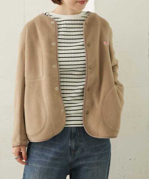 URBAN RESEARCH DOORS（アーバンリサーチドアーズ）の「DANTON　FLEECE COLLARLESS JACKET（ノーカラージャケット・レディース・ベージュ/グレー/ライトベージュ・36）」の20枚目の写真