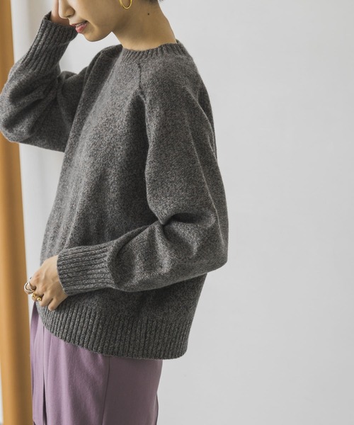 URBAN RESEARCH（アーバンリサーチ）の「カシミヤ混メランジニット（ニット/セーター・レディース・チャコールグレー/オフホワイト/ミント・FREE）」の5枚目の写真