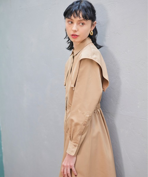 KOH.style（コースタイル）の「付け襟付きシャツワンピース（ワンピース・レディース・ブラック/ベージュ・FREE）」の12枚目の写真