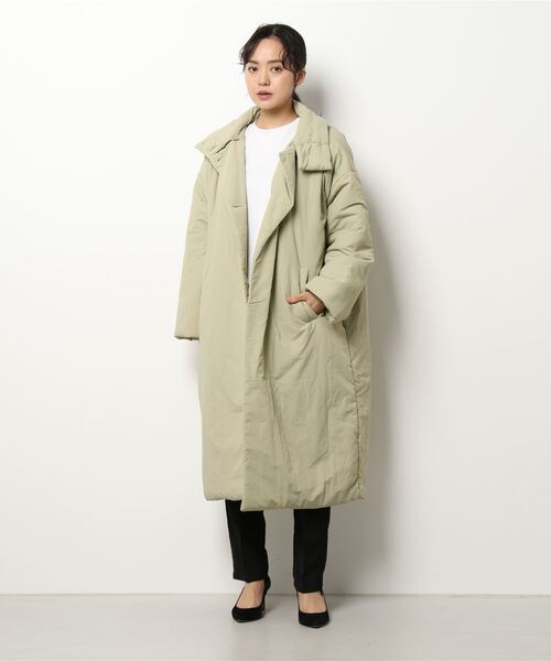 KOBE LETTUCE（コウベレタス）の「襟取り外し2way中綿ビッグコート（ダウンジャケット/コート・レディース・ホワイト系/ベージュ/オリーブ・FREE）」の16枚目の写真