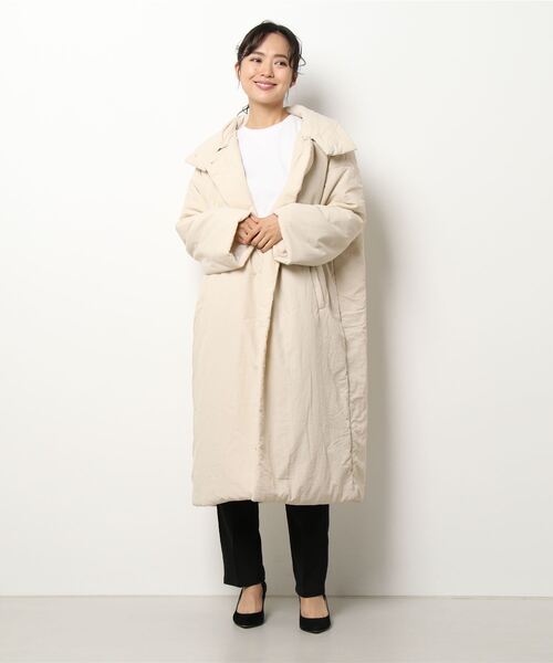 KOBE LETTUCE（コウベレタス）の「襟取り外し2way中綿ビッグコート（ダウンジャケット/コート・レディース・ホワイト系/ベージュ/オリーブ・FREE）」の17枚目の写真
