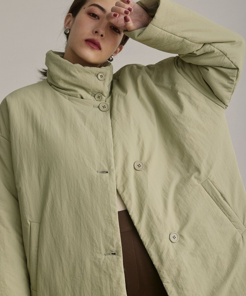 KOBE LETTUCE（コウベレタス）の「襟取り外し2way中綿ビッグコート（ダウンジャケット/コート・レディース・ホワイト系/ベージュ/オリーブ・FREE）」の8枚目の写真
