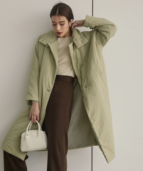 KOBE LETTUCE（コウベレタス）の「襟取り外し2way中綿ビッグコート（ダウンジャケット/コート・レディース・ホワイト系/ベージュ/オリーブ・FREE）」の10枚目の写真