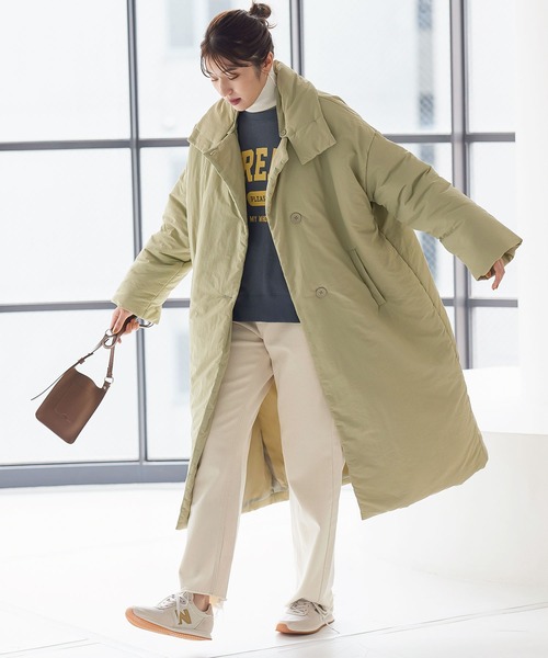 KOBE LETTUCE（コウベレタス）の「襟取り外し2way中綿ビッグコート（ダウンジャケット/コート・レディース・ホワイト系/ベージュ/オリーブ・FREE）」の12枚目の写真