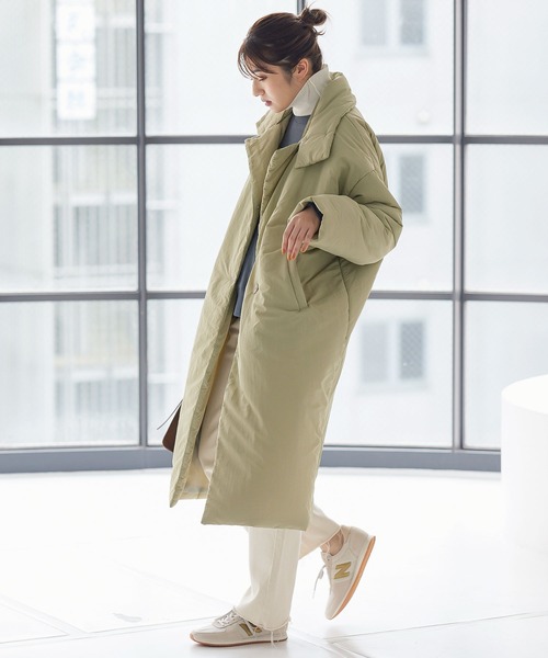 KOBE LETTUCE（コウベレタス）の「襟取り外し2way中綿ビッグコート（ダウンジャケット/コート・レディース・ホワイト系/ベージュ/オリーブ・FREE）」の13枚目の写真