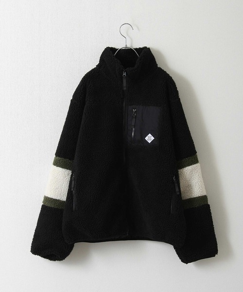 ZIP FIVE(ジップファイブ)の「【ZIP FIVE】 ボア フリース スタンド ジャケット / ブルゾン(ブルゾン・メンズ・ホワイト/ブラック/ダークグリーン/ベージュ/カーキ/マルチ/モカ/ライトパープル/キャメル/ホワイト系/ブラック系/ブラック系1/ブラウン系/ベージュ系/ホワイト×グリーン/ベージュ×ブラック・MEDIUM/LARGE/X-LARGE)」の5枚目の写真