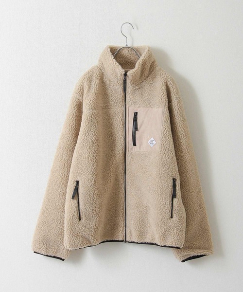 ZIP FIVE(ジップファイブ)の「【ZIP FIVE】 ボア フリース スタンド ジャケット / ブルゾン(ブルゾン・メンズ・ホワイト/ブラック/ダークグリーン/ベージュ/カーキ/マルチ/モカ/ライトパープル/キャメル/ホワイト系/ブラック系/ブラック系1/ブラウン系/ベージュ系/ホワイト×グリーン/ベージュ×ブラック・MEDIUM/LARGE/X-LARGE)」の11枚目の写真