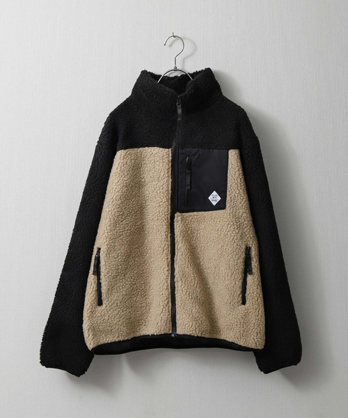 ZIP FIVE(ジップファイブ)の「【ZIP FIVE】 ボア フリース スタンド ジャケット / ブルゾン(ブルゾン・メンズ・ホワイト/ブラック/ダークグリーン/ベージュ/カーキ/マルチ/モカ/ライトパープル/キャメル/ホワイト系/ブラック系/ブラック系1/ブラウン系/ベージュ系/ホワイト×グリーン/ベージュ×ブラック・MEDIUM/LARGE/X-LARGE)」の10枚目の写真