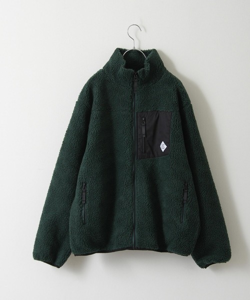 ZIP FIVE(ジップファイブ)の「【ZIP FIVE】 ボア フリース スタンド ジャケット / ブルゾン(ブルゾン・メンズ・ホワイト/ブラック/ダークグリーン/ベージュ/カーキ/マルチ/モカ/ライトパープル/キャメル/ホワイト系/ブラック系/ブラック系1/ブラウン系/ベージュ系/ホワイト×グリーン/ベージュ×ブラック・MEDIUM/LARGE/X-LARGE)」の12枚目の写真