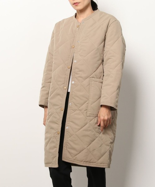 SETUP7（セットアップセブン）の「【SETUP7】レトロキルティングコート SCCH040（ミリタリージャケット・レディース・ブラック/ベージュ・4/5）」の2枚目の写真