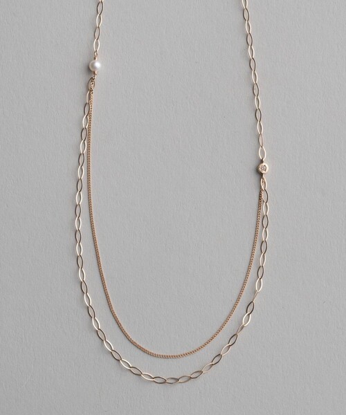 冬限定 K10yg ハーティ パール ブラウンダイヤモンド セミロング ネックレス ネックレス Ete エテ のファッション通販 Zozotown