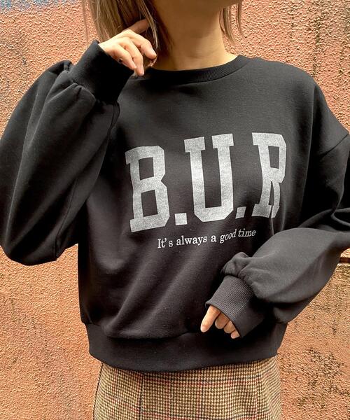 MLI'A（エムリア）の「裏起毛ロゴスウェット／プルオーバー（Tシャツ/カットソー・レディース・ブラック/グリーン/アイボリー/オートミール・M）」の3枚目の写真