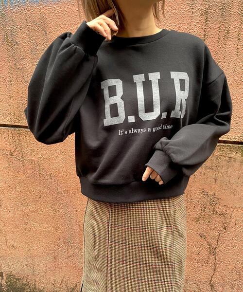 MLI'A（エムリア）の「裏起毛ロゴスウェット／プルオーバー（Tシャツ/カットソー・レディース・ブラック/グリーン/アイボリー/オートミール・M）」の6枚目の写真