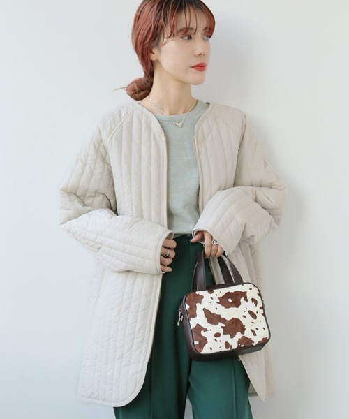 Simplicite(サンプリシテ)の「縦キルティングブルゾン◆(ブルゾン・レディース・ブラック/ベージュ/キャメル・MEDIUM)」の2枚目の写真