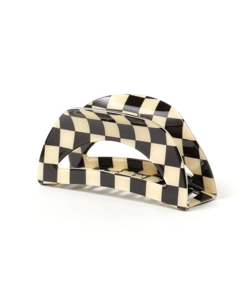 Ray BEAMS（レイビームス）の「Ray BEAMS / チェッカー ラウンド クリップ（バレッタ/ヘアクリップ・レディース・ブラック/レッド/グリーン・ONE SIZE）」の4枚目の写真