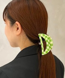 Ray BEAMS | Ray BEAMS / チェッカー ラウンド クリップ(バレッタ/ヘアクリップ)