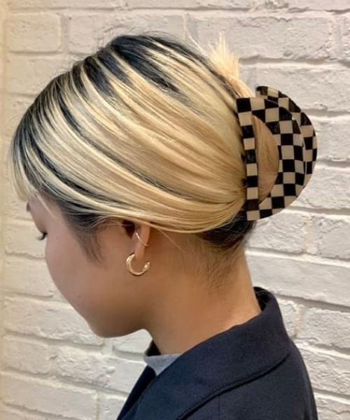 Ray BEAMS（レイビームス）の「Ray BEAMS / チェッカー ラウンド クリップ（バレッタ/ヘアクリップ・レディース・ブラック/レッド/グリーン・ONE SIZE）」の2枚目の写真