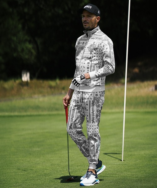 DIVINER GOLFペイズリー柄セットアップ DIVINER GOLF】ペイズリー柄ポロセットアップ メンズ ポロシャツ