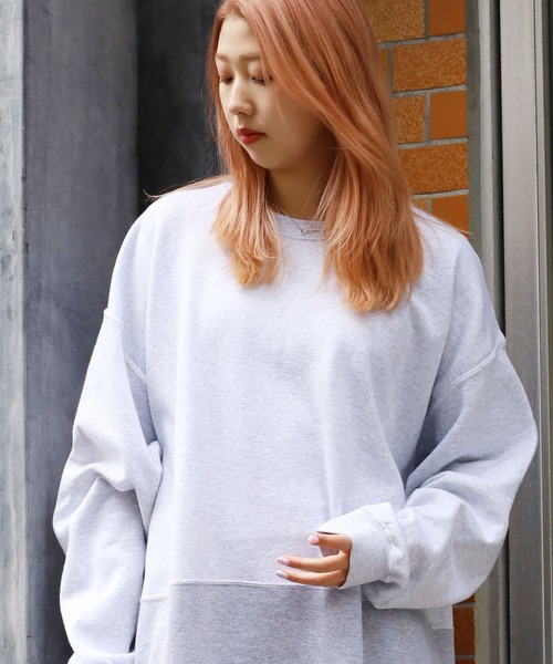 GERRY（ジェリー）の「GERRY COSBY/ジェリーコスビー TALL-SIZE 2T TUBE CREW SWEAT ツートーン ワンピース（ワンピース・レディース・アッシュグレー/パープル/ネイビー/グリーン/ヘザーグレー/ワイン・M）」の2枚目の写真