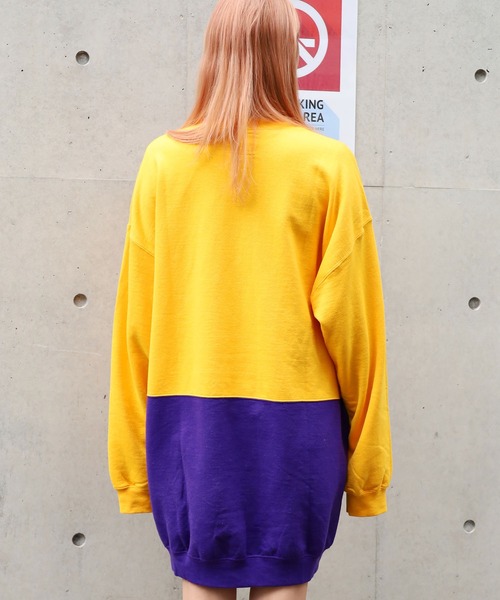 GERRY（ジェリー）の「GERRY COSBY/ジェリーコスビー TALL-SIZE 2T TUBE CREW SWEAT ツートーン ワンピース（ワンピース・レディース・アッシュグレー/パープル/ネイビー/グリーン/ヘザーグレー/ワイン・M）」の11枚目の写真