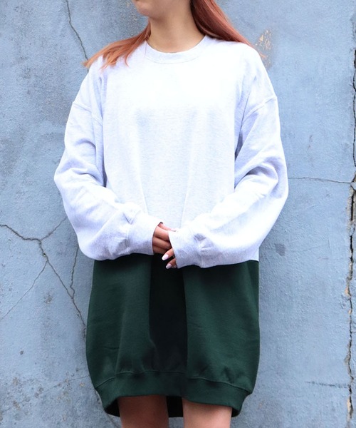 GERRY（ジェリー）の「GERRY COSBY/ジェリーコスビー TALL-SIZE 2T TUBE CREW SWEAT ツートーン ワンピース（ワンピース・レディース・アッシュグレー/パープル/ネイビー/グリーン/ヘザーグレー/ワイン・M）」の22枚目の写真