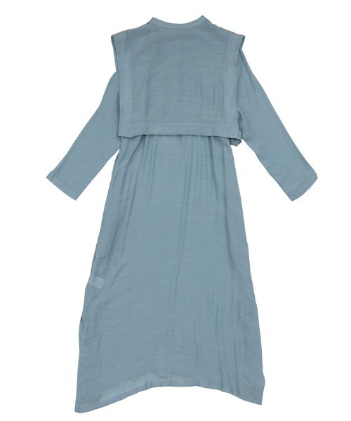 select MOCA（セレクトモカ）の「オープンスリーブシアースラブロングワンピース（ワンピース・レディース・ブラック/サックスブルー/オレンジ・FREE）」の14枚目の写真