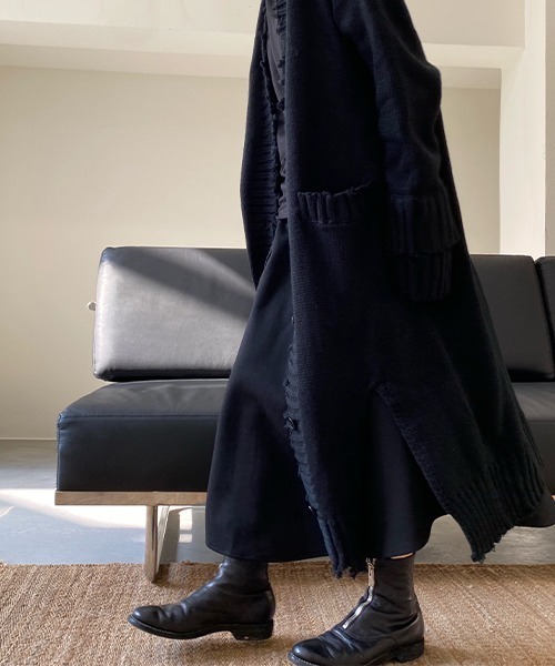 chuclla（チュクラ）の「【chuclla】【2022SS】Fray detail long knit cardigan chw22s047（ニット/セーター・レディース・ブラック・FREE）」の3枚目の写真