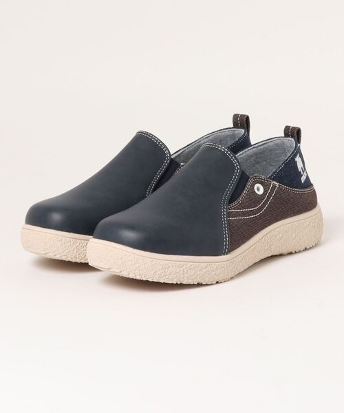 moz（モズ）の「moz(モズ)2way ワンポイントロゴ スリッポン（スリッポン・レディース・ブラック/アイボリー/ネイビー/グレー/ダークベージュ/ライトブルー/カーキ/ベージュ・22.5cm/23.5cm/23.0cm/24.0cm/24.5cm）」の8枚目の写真