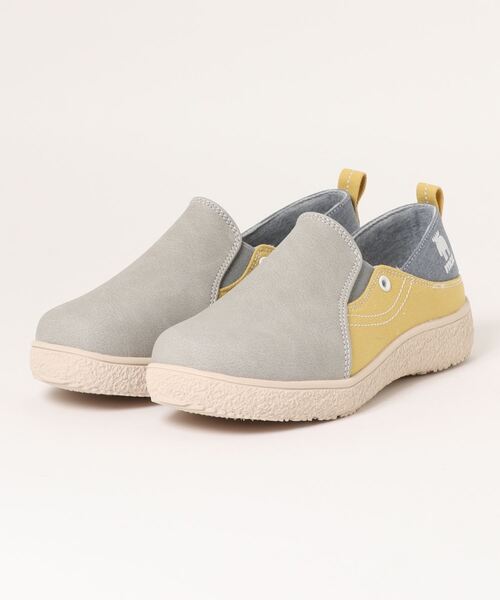 moz（モズ）の「moz(モズ)2way ワンポイントロゴ スリッポン（スリッポン・レディース・ブラック/アイボリー/ネイビー/グレー/ダークベージュ/ライトブルー/カーキ/ベージュ・22.5cm/23.5cm/23.0cm/24.0cm/24.5cm）」の3枚目の写真