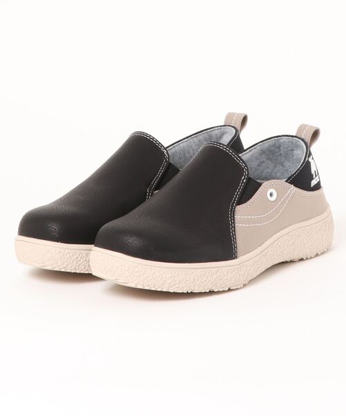 moz（モズ）の「moz(モズ)2way ワンポイントロゴ スリッポン（スリッポン・レディース・ブラック/アイボリー/ネイビー/グレー/ダークベージュ/ライトブルー/カーキ/ベージュ・22.5cm/23.5cm/23.0cm/24.0cm/24.5cm）」の2枚目の写真