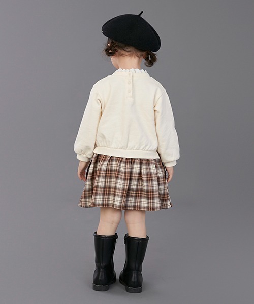 petit main(プティマイン)の「【リンク】くま刺しゅうトレーナーワンピース(ワンピース・キッズ・ネイビー/アイボリー・120cm/100cm/90cm/110cm/130cm/80cm)」の5枚目の写真
