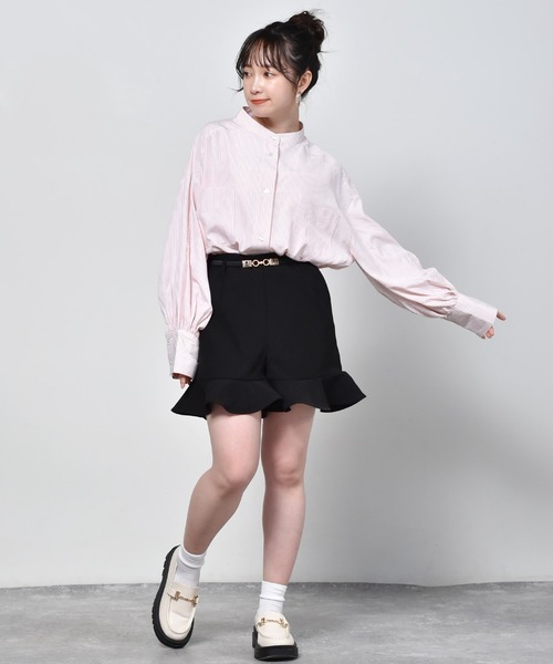 ems excite（エムズエキサイト）の「ベルトツキフリルショートパンツ（その他パンツ・レディース・ブラック/パープル系その他/ブラック系その他2・FREE）」の15枚目の写真