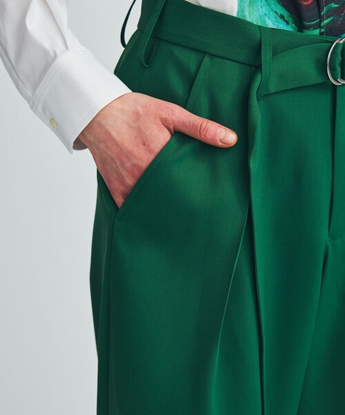 LiNoH（リノー）の「BELTED WIDE PANTS（スラックス・メンズ・ブラック/グリーン・2/1）」の8枚目の写真
