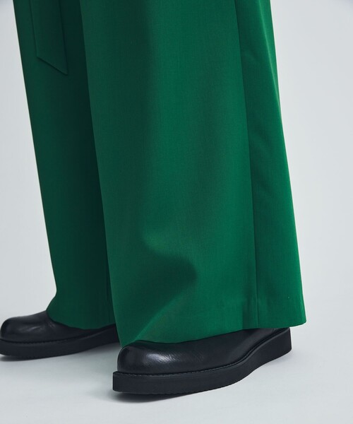 LiNoH（リノー）の「BELTED WIDE PANTS（スラックス・メンズ・ブラック/グリーン・2/1）」の9枚目の写真