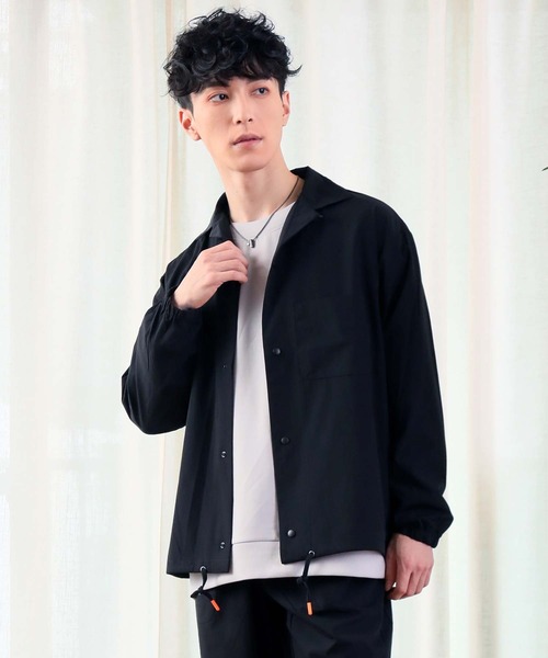 TopIsm(トップイズム)の「撥水加工 冷感ストレッチ オープンカラーシャツ(シャツ/ブラウス・メンズ・ブルー/グレー/ブラック・M/L/LL)」の4枚目の写真